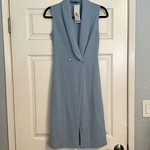 BOOHOO SLEEVELESS WRAP MIDI BLAZER DRESS (NWT)